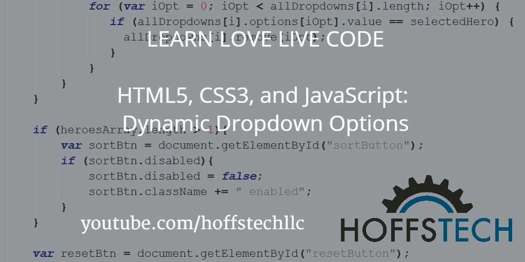 HTML5, CSS3, and JavaScript: Dynamic Dropdown Options