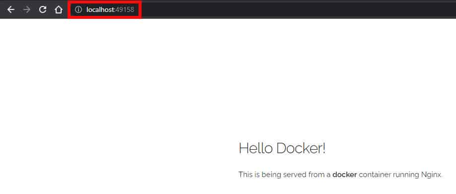 Navigate to the localhost and port for your running docker container