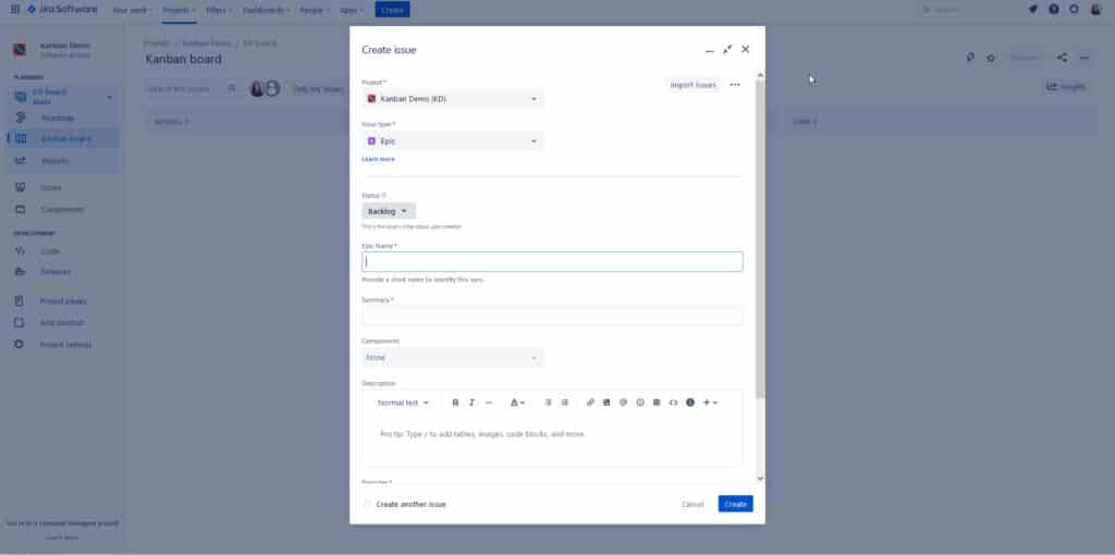 Adding Tasks to a Kanban Board