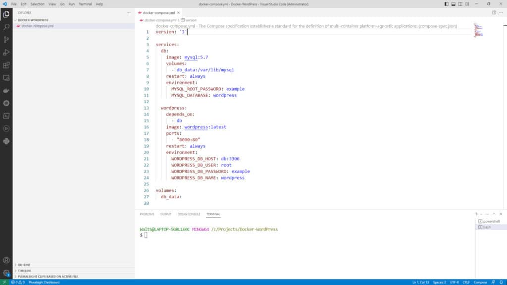WordPress Docker Project in VSCode